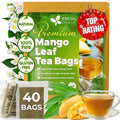 FreshDrinkUS, Premium 40 Mango Leaf Tea Bags, 100% Natural& Pure from Mango Leaves. Herbal Tea. No Sugar, No Caffeine, No Gluten, Vegan.