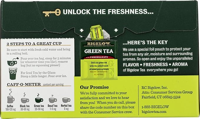 Bigelow Tea Green with Pomegranate 20 Bags (Pack of 3)
