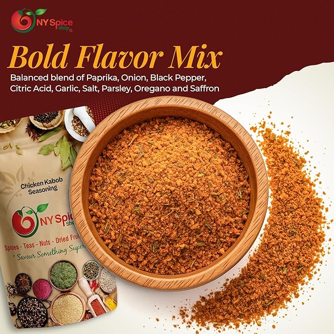 Ny Spice Shop Chicken Kabob Seasoning - 6 Ounce For Mediterranean Seasoning for Cooking and Culinary - Fine Spiced Mix for Grilled Chicken Rice Bowls, Roasted Vegetables & Savory Recipes