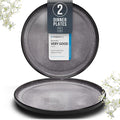 PURE LIVING INTERIOR DESIGN Stoneware Dinner Plates Set of 2, Large Dark Gray Tableware, Stylish & Durable, Dishwasher, Microwave & Scratch-Resistant