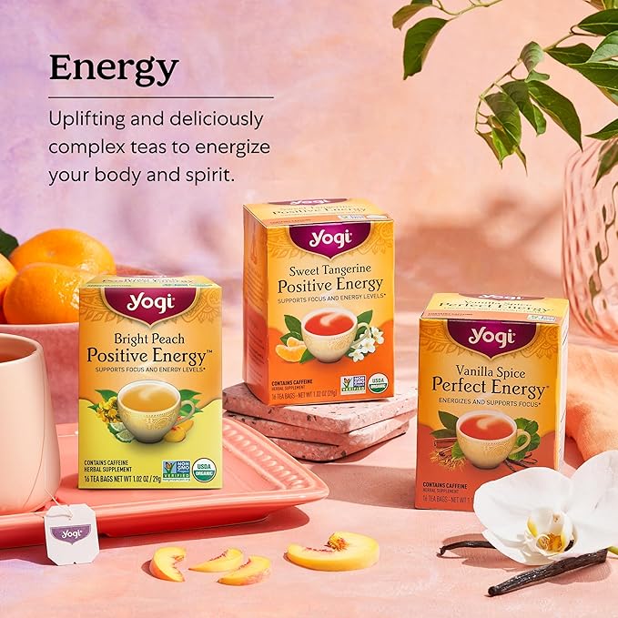 Yogi Tea Rich & Robust Morning Vitality Tea - 16 Bags per Pack (4 Packs) - Organic Adaptogen Tea Perfect for the Morning - Includes Puerh Tea Leaf, Roasted Chicory Root, Cinnamon Bark & More