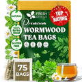 FreshDrinkUS, Premium Wormwood Tea - 75 Tea Bags - Handcrafted Herbal Blend, Caffeine-Free – Smooth Taste & Naturally Refreshing.