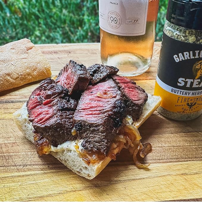 Fire & Smoke Society Garlic Butter Steak Seasoning | BBQ Rubs, Steak Rub for Smoking and Grilling Meat | Steaks, Brisket, Burgers Dry BBQ Rubs and Spices | M, 6.2 oz