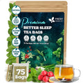 FreshDrinkUS, Premium 75 Tea Bags Better Sleep Herbal Tea | Caffeine-Free Loose Leaf Blend with Spearmint Leaves, Lemongrass Leaves, and Hawthorn Berry – Naturally Refreshing and Aromatic.