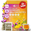 FreshDrinkUS, Premium Dandelion Milk Thistle Herbal Tea | 135 Tea Bags | Herbal Blend with Dandelion Root & Milk Thistle Seed – Clean Plant-Based Daily Tea, Naturally Caffeine Free. Sugar Free. Vegan