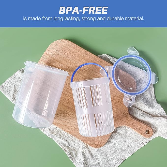 KIKINIKO Pickle Jar 24 oz pickle container with strainer Pickle Holder Keeper Lifter, pickle storage container suitable for pickling small jars of kimchi, Flip Jar with Leak Proof and Lock It Lid