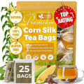 FreshDrinkUS, Premium 25 Tea Bags Corn Silk Tea, 100% Natural & Pure from Corn Silk. Herbal Tea. Clean Ingredients. Made with Natural Material Tea Bags. No Sugar, No Caffeine, Vegan.