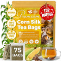FreshDrinkUS, Premium 75 Tea Bags Corn Silk Tea, 100% Natural & Pure from Corn Silk. Corn Silk Herbal Tea. Clean Ingredients. Made with Natural Material Tea Bags. No Sugar, No Caffeine, Vegan.