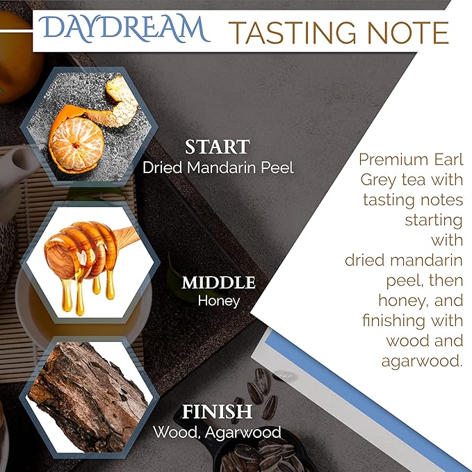 Orangic Eary Grey Loose Tea | BREAKFAST TEA | NATURAL ANTIOXIDANTS| 100% Real ingredients, 12 Oz Pure Loose-Leaf (150+ Cups) I By T SECRETEA, Daydream