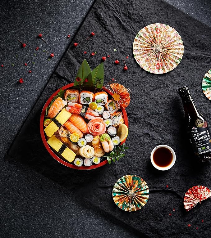 YUHO DIY Sushi Ingredients Kit with Rolling Mat Foods Making Kit Rice Ginger Seaweed Nori Wasabi Soy Sauce with Molds