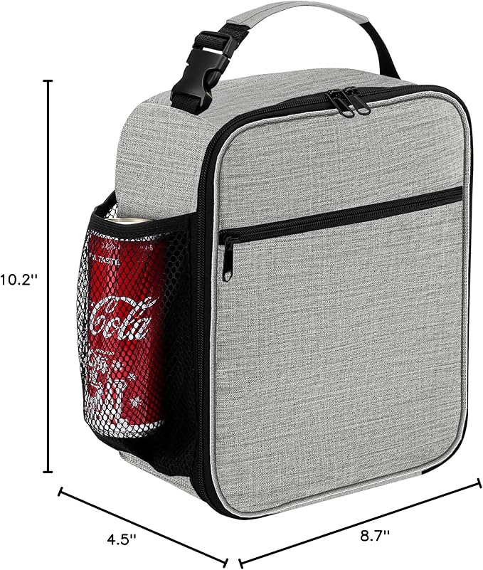 ZM-YOUTOO Lunch Box for Men - Reusable Lunch Bag Men Adult Women- Insulated Small LunchBox (Light Gray)