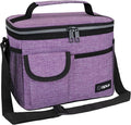 opux Insulated Lunch Box for Men Women Kids, Leakproof Reusable Lunch Bag Cooler for Work School Office, Soft Thermal Lunchbox Tote Shoulder Strap for Boys Girls Adults, Heather Purple, 14 Can/8L
