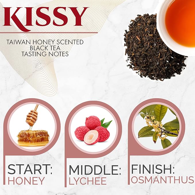 Organic TAIWAN Signature Honey Scented Black Loose Tea | Natural Antioxidants |100% Taiwan Hand Crafted, 12 Oz Loose Leaf, Value Bulk Pack | by T SECRETEA, KISSY