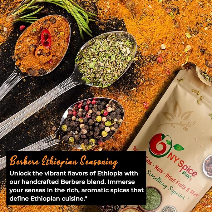 NY Spice Shop Ethiopian Berbere Spice Seasoning - 6 Ounce Ethiopian Berbere Spice Blend - Berber Spices - Spicy, Traditional Berber’s Mix for Ethiopia Food