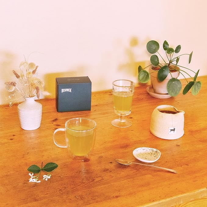 (100 Sachets) Bushwick Tea | Korean Jeoncha Green Tea | Organic Green Tea from the Island of JeJu | Light & Grassy | Caffeinated | Eco-Friendly Plastic Free Sachets | (100 Sachets)