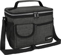 opux Insulated Lunch Box for Men Women Kids, Leakproof Reusable Lunch Bag Cooler for Work School Office, Soft Thermal Lunchbox Tote Shoulder Strap for Boys Girls Adults, Heather Charcoal, 14 Can/8L