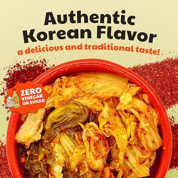 Olive My Pickle Kimchi Fermented - 48 oz | 3 Pack of Classic Probiotic Napa Cabbage | Fresh Korean Kimchi with Natural Probiotics for Gut Health - Perfect for Ramen & Spicy Noodles