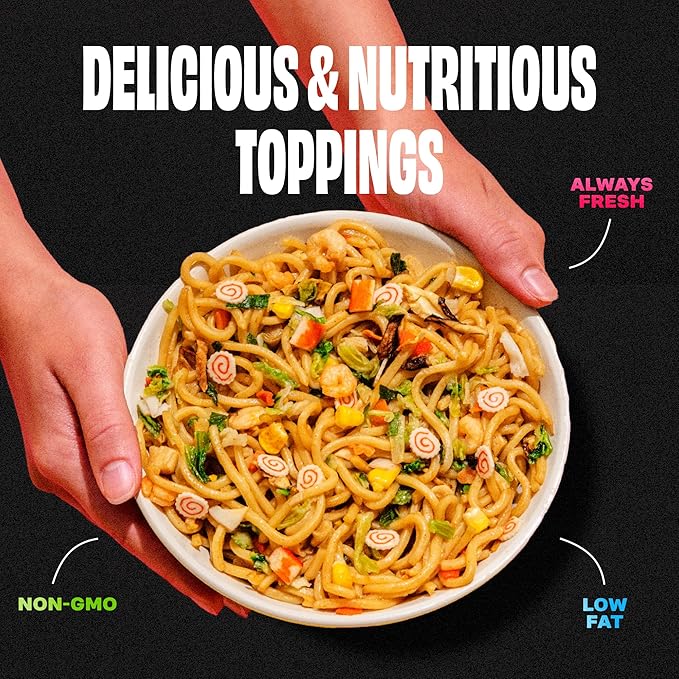 Ramen Bae Classic Seafood & Veggie Mix Dried Ramen Toppings - Low Fat, Low Sodium, Dehydrated Ramen Toppers, Add Ins, Mix Ins for Ramens, Noodles, Soup, Fried Rice - Easy To Prep, Up To 20 Servings