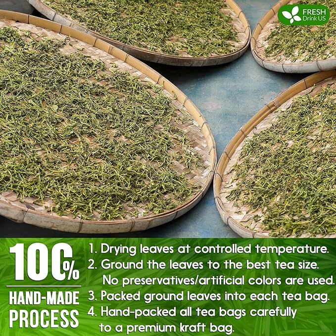 FRESHDRINKUS, Premium 100 Rosemary Leaf Tea Bags, 100% Natural and Pure Rosemary Dried Leaves, Pure Rosemary Herbal Tea, No Additives, No Caffeine, No Gluten, Vegan.