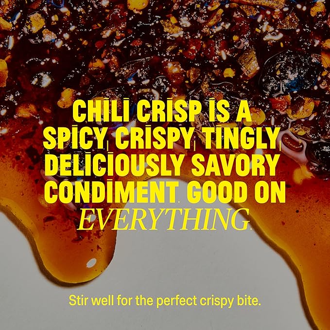 FLYBYJING Original Sichuan Chili Crisp: Premium Chili Oil w/Crunchy Garlic and Shallots - Spicy, Savory, Vegan, Sugar Free Hot Sauce - Good on Noodles, Proteins, Veggies & Everything, 6oz (Pack of 1)
