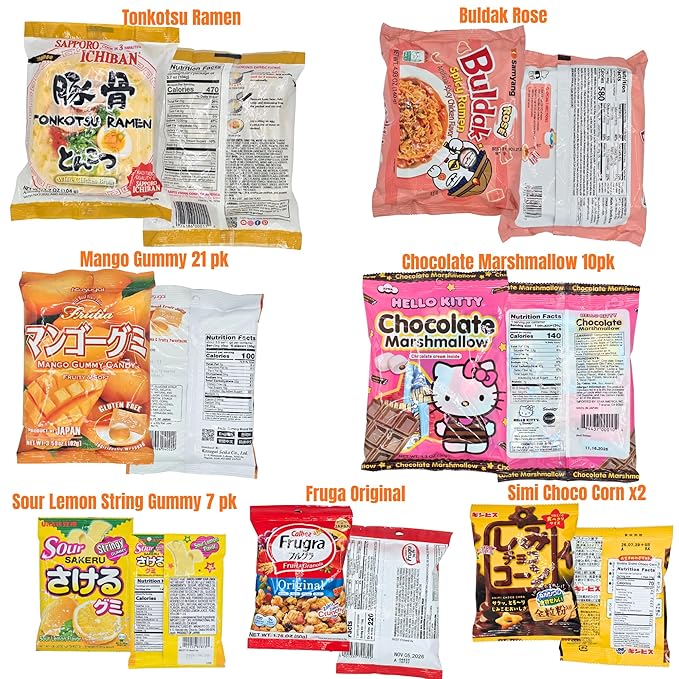 SNACKZON – Mega Variety Pack of Japanese & Korean Treats, Chips, Ramen, Candy & Cookies – Ultimate Gift Care Package for College Students, Office, & Family