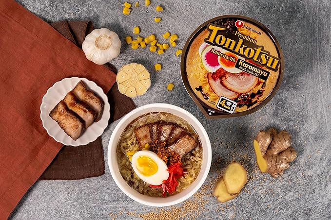 Nongshim Tonkotsu Ramen with Kuromayu Noodle Big Bowl, 3.56 Ounce (Pack Of 6)