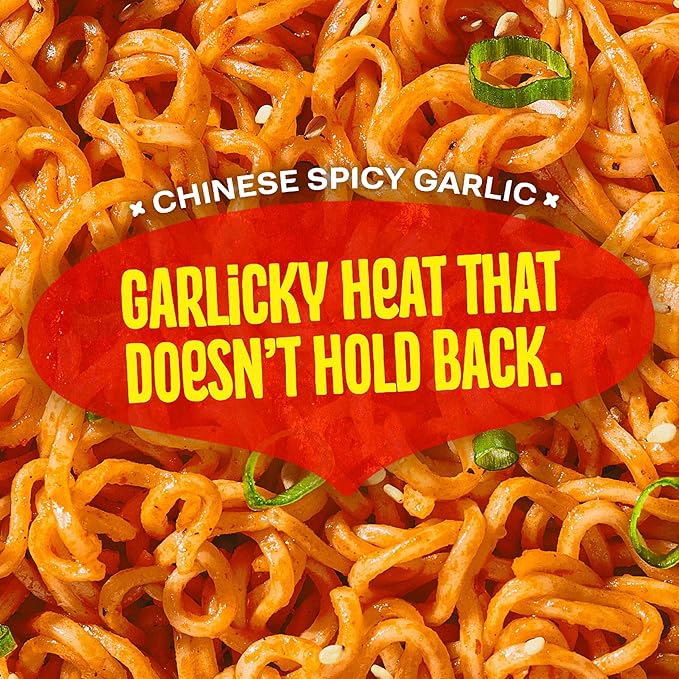 Maggi Chinese Spicy Garlic Noodles, Instant Ramen Noodles, 3 min, Vegetarian, Halal, Kosher, 8-Pack