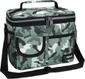 opux Insulated Lunch Box for Men Women Kids, Leakproof Reusable Lunch Bag Cooler for Work School Office, Soft Thermal Lunchbox Tote with Shoulder Strap for Boys Girls Adults, Camo Green, 14 Can/8L
