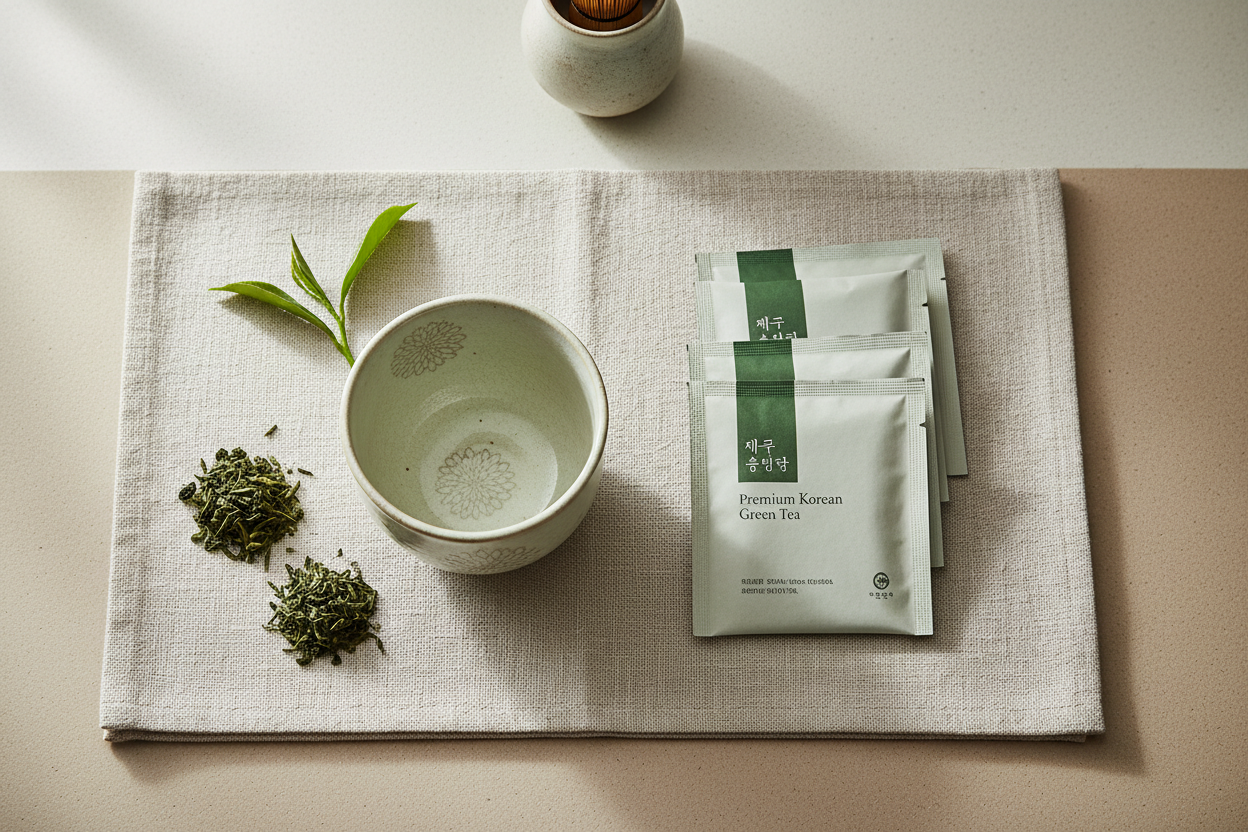 Premium Korean Tea Flat Lay